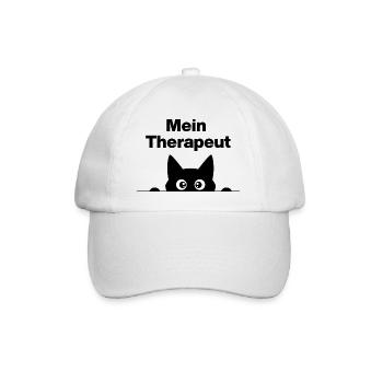 MON THÉRAPEUTE, C’EST MON CHAT ! 😻 PATTE DE NEZ DE FOURRURE - Casquette classique - blanc/blanc - Devant