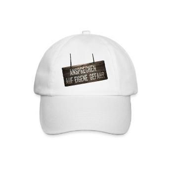 Address at Your Own Risk – Humor Shield - Baseball Cap - white/white - Front