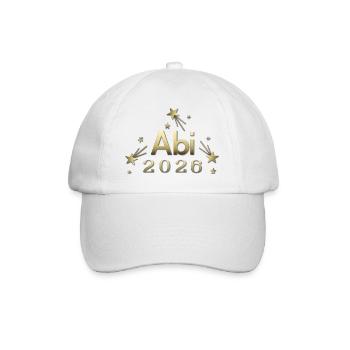 Abi 2026 goldenes Abi Design Abitur Matura 2026 - Baseballkappe - Weiß/Weiß - Vorne