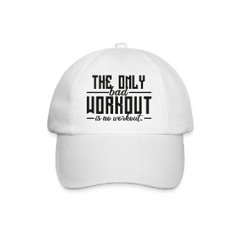 The Only Bad Workout Is No Workout  - Baseballkappe - Weiß/Weiß - Vorne