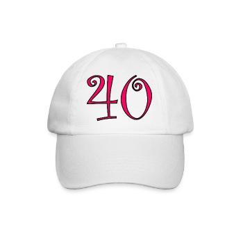 40. 40 ANS. 40e ANNIVERSAIRE. ANNIVERSAIRE 40 ANS. - Casquette classique - blanc/blanc - Devant