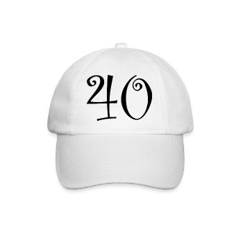 40. 40 ANS. 40e ANNIVERSAIRE. ANNIVERSAIRE 40 ANS. - Casquette classique - blanc/blanc - Devant