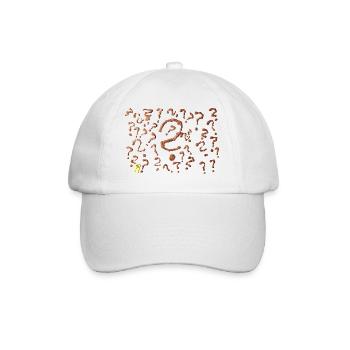many question marks artwork - Baseball Cap - white/white - Front