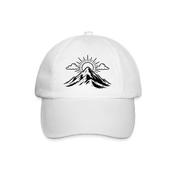 Berge Natur Landschaft Symbol - Baseballkappe - Weiß/Weiß - Vorne
