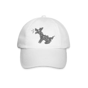 Lustiger bellender Hund  - Baseballkappe - Weiß/Weiß - Vorne