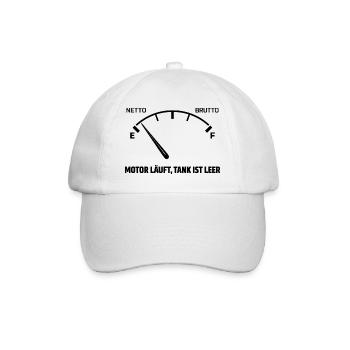 Motor Läuft Tank Leer - Baseballkappe - Weiß/Weiß - Vorne