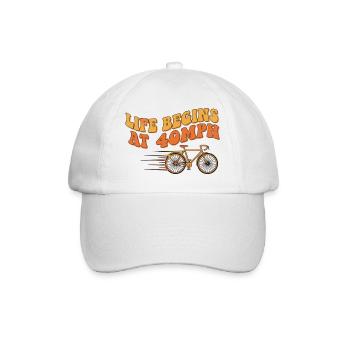 Retro Life Begins At 40MPH Bicycle Art - Baseball Cap - white/white - Front