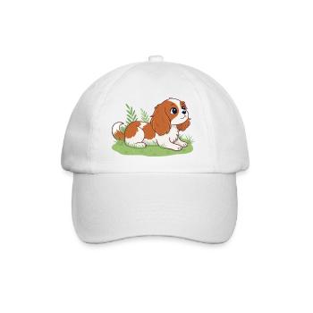 Welpenreiter auf Happy Grass - Baseballkappe - Weiß/Weiß - Vorne