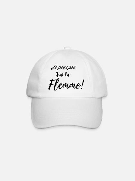 Je peux pas j'ai l'a flemme - Casquette classique - blanc/blanc