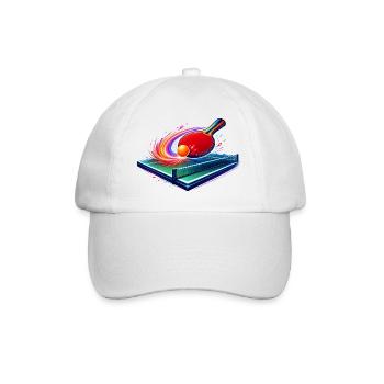 Table Tennis Shirt Ping Pong Club Player - Baseball Cap - white/white - Front