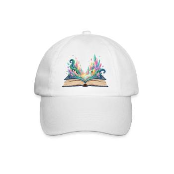Fantasy Buch erwacht zum Leben Fantasie Buchwelt - Baseballkappe - Weiß/Weiß - Vorne