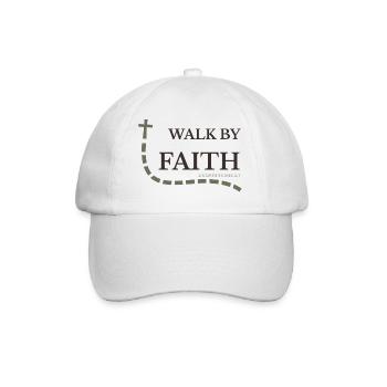 Marcher par la Foi | 2 Corinthiens 5:7 - Casquette classique - blanc/blanc - Devant