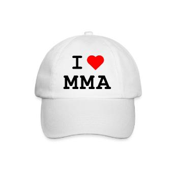 I love MMA  - Ich liebe MMA - Baseballkappe - Weiß/Weiß - Vorne