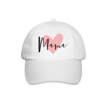 Mom with Heart – Loving Text Design - Baseball Cap - white/white - Front