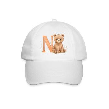 Bear with letter N - Baseball Cap - white/white - Front