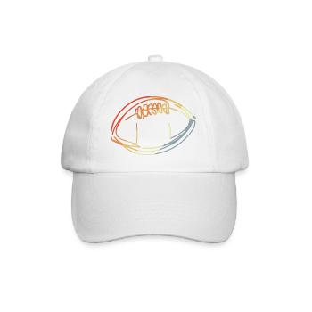 American Football Ball Drawing - Baseball Cap - white/white - Front