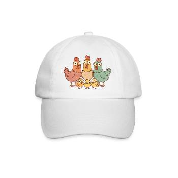 Chicken family - Baseball Cap - white/white - Front