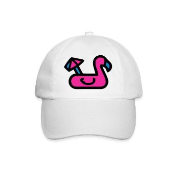 Flamingo Air Mattress Retro - Baseball Cap - white/white - Front