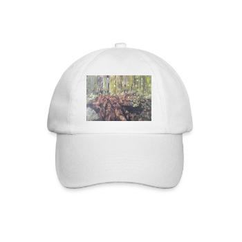 Logs in the forest – an impressionistic landscape - Baseball Cap - white/white - Front