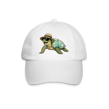 Tortue dans un look tropical - Casquette classique - blanc/blanc - Devant