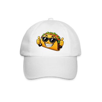 Taco Cartoon Sun Summer Glasses Thumbs Up - Baseball Cap - white/white - Front