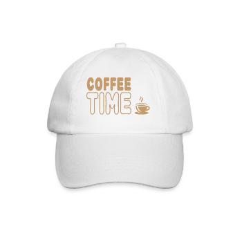 Coffee Time, Genuss aus der Kaffeetasse - Baseballkappe - Weiß/Weiß - Vorne