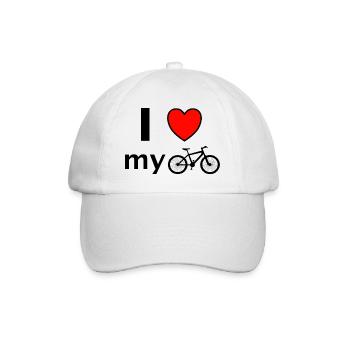I Love Bicycle Saying Gift - Baseball Cap - white/white - Front