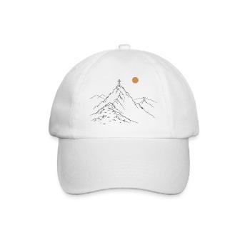 Gipfelkreuz im Sonnenaufgang - Baseballkappe - Weiß/Weiß - Vorne