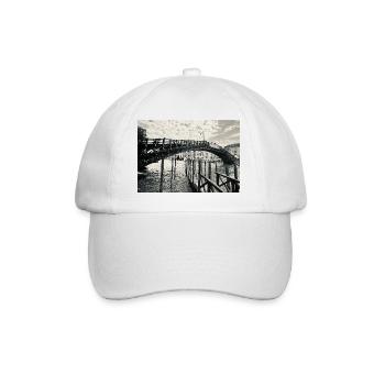 Schwarz-weiße venezianische Brücke über das Wasser - Baseballkappe - Weiß/Weiß - Vorne
