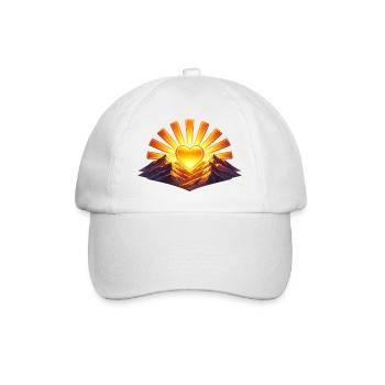 Sonnenherz am Bergkamm - Baseballkappe - Weiß/Weiß - Vorne