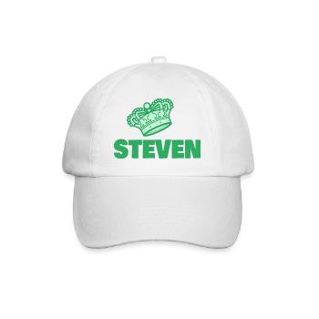 Geschenk für Steven - Baseballkappe - Weiß/Weiß - Vorne