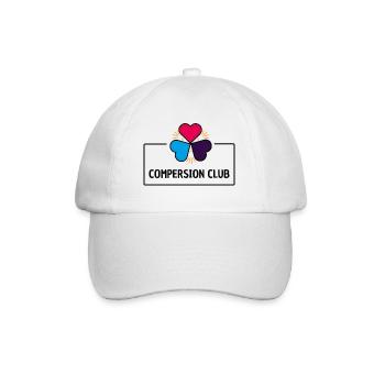 Compersion Club - Polyamorie  - Baseballkappe - Weiß/Weiß - Vorne