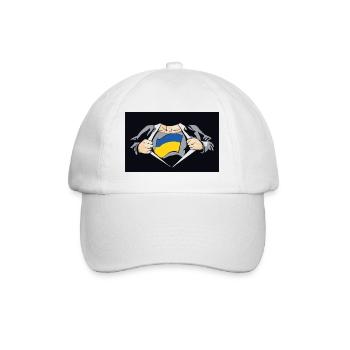 Ukraine-Superhelden-Ukraine-Flagge - Baseballkappe - Weiß/Weiß - Vorne
