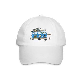 Schweden Camper Motiv Vanlife Camping Urlaub - Baseballkappe - Weiß/Weiß - Vorne