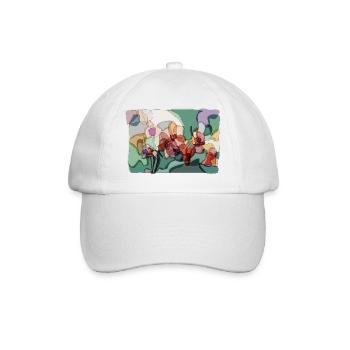 Abstract Orchids | Zen Floral Illustration - Baseball Cap - white/white - Front