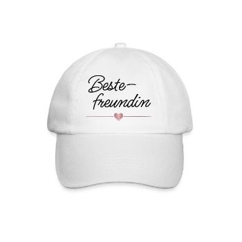 Beste Freundin Herz Geschenk Freundschaft - Baseballkappe - Weiß/Weiß - Vorne