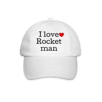 I Love Rock Music Typography - Baseball Cap - white/white - Front