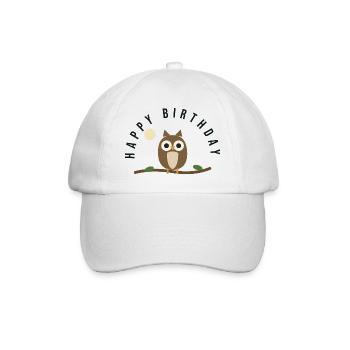OWL. NICE. HAPPY BIRTHDAY - Baseball Cap - white/white - Front
