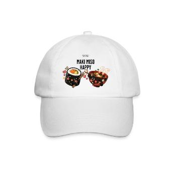 you maki miso happy - Baseballkappe - Weiß/Weiß - Vorne