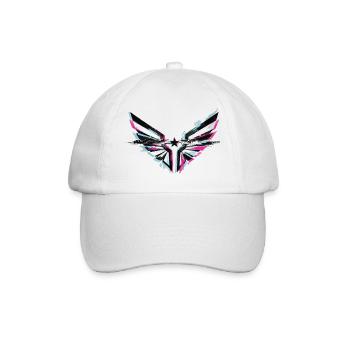 Glitch Angel Dark Y2K Streetwear - Baseball Cap - white/white - Front
