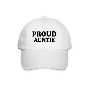 Proud auntie - Baseballkappe - Weiß/Weiß - Vorne