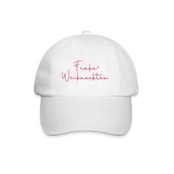 Frohe Weihnachten - Baseballkappe - Weiß/Weiß - Vorne
