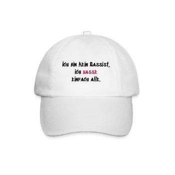 Rassist - Baseballkappe - Weiß/Weiß - Vorne