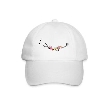 Stéthoscope avec des fleurs - Casquette classique - blanc/blanc - Devant