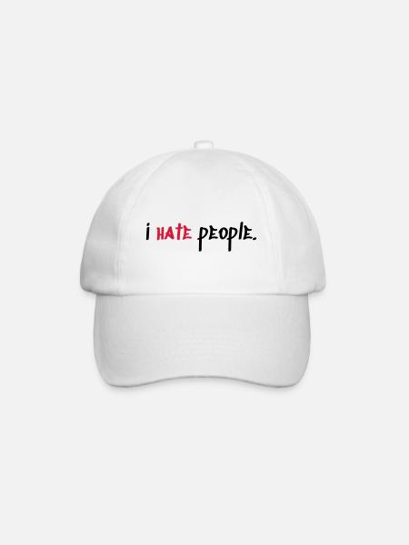 I hate people - Baseball Cap - white/white
