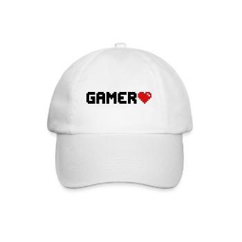 Gamer Pixel Heart Gaming - Baseball Cap - white/white - Front