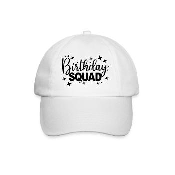 Birthday Squad Matching Group Birthday Party Gift - Baseball Cap - white/white - Front