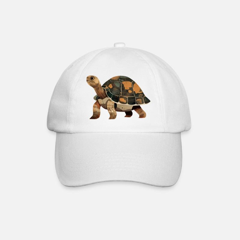 Schildkröte - Baseballkappe - Weiß/Weiß