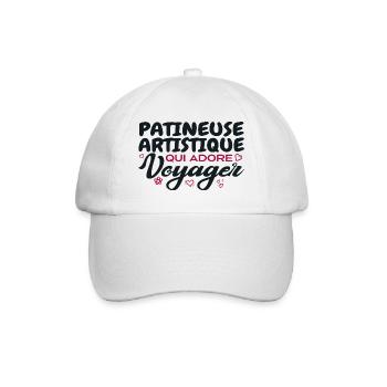 Patineuse artistique globe-trotteuse passionnée - Casquette classique - blanc/blanc - Devant