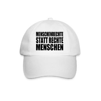 menschenrechte statt rechte menschen - Baseballkappe - Weiß/Weiß - Vorne